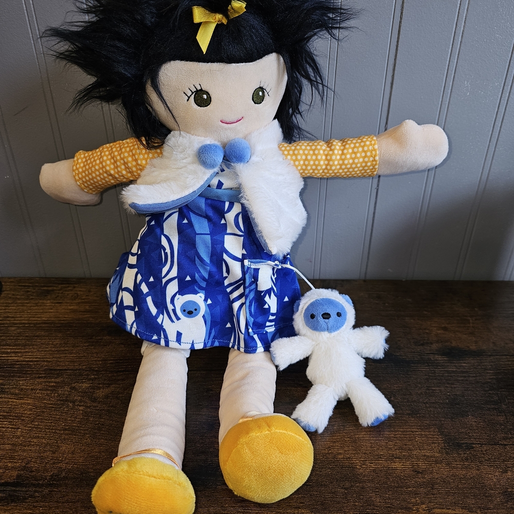 Scentsy Doll with Blue Dress and Yellow Accents